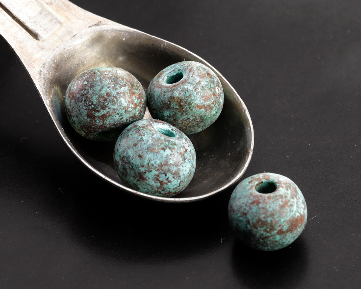 Mykonos Metalized Ceramic Copper Patina Rondelle 10x13mm