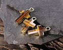 Tiger Eye Faceted Cross Focal w/ Gold Finish 10x15mm