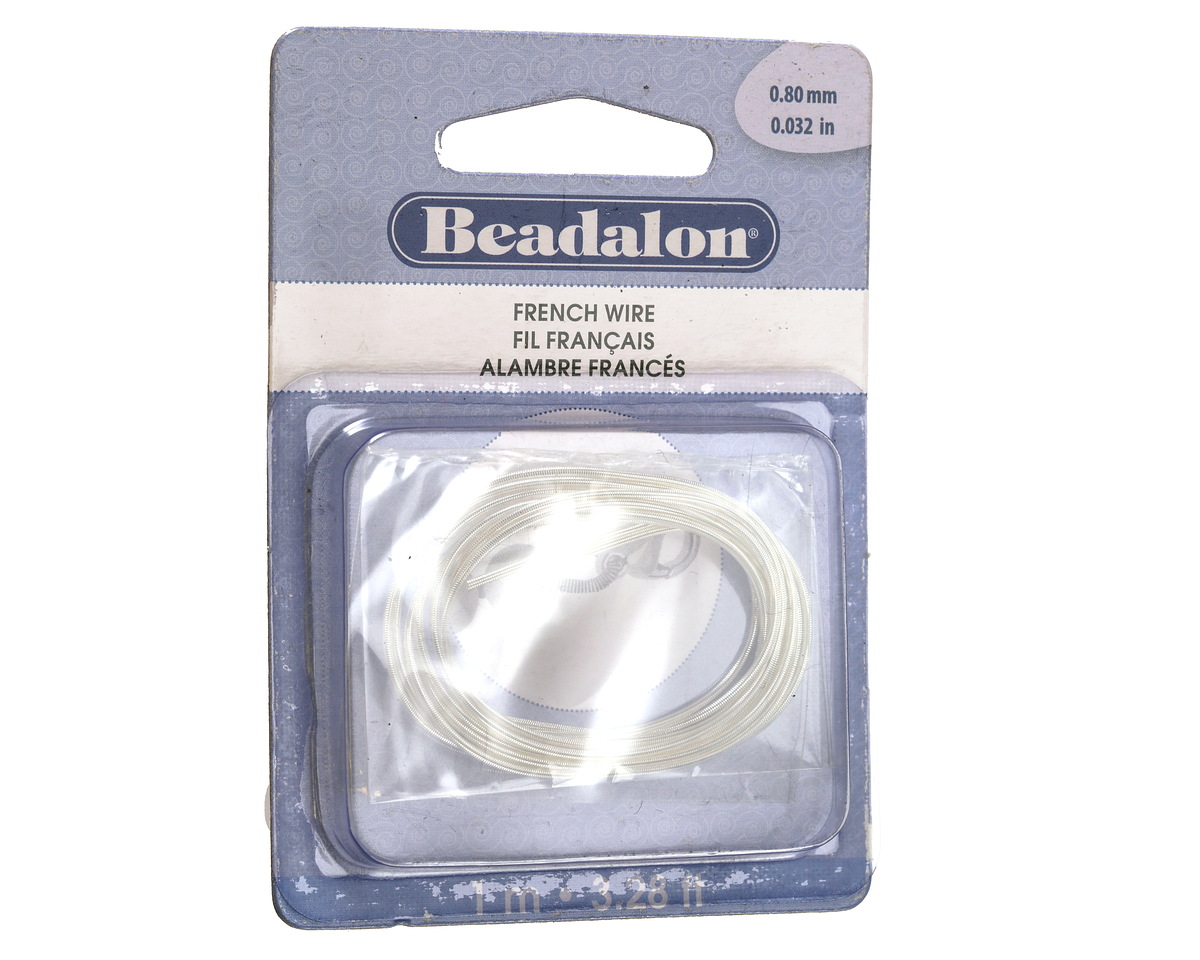 Beadalon Silver (plated) French Wire, 0.80mm, 1m/3.28ft