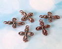 Mykonos Antique Copper (plated) Ornate Cross Charm 15x20mm