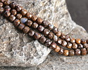 Brown Opal Microfaceted Cube 4mm