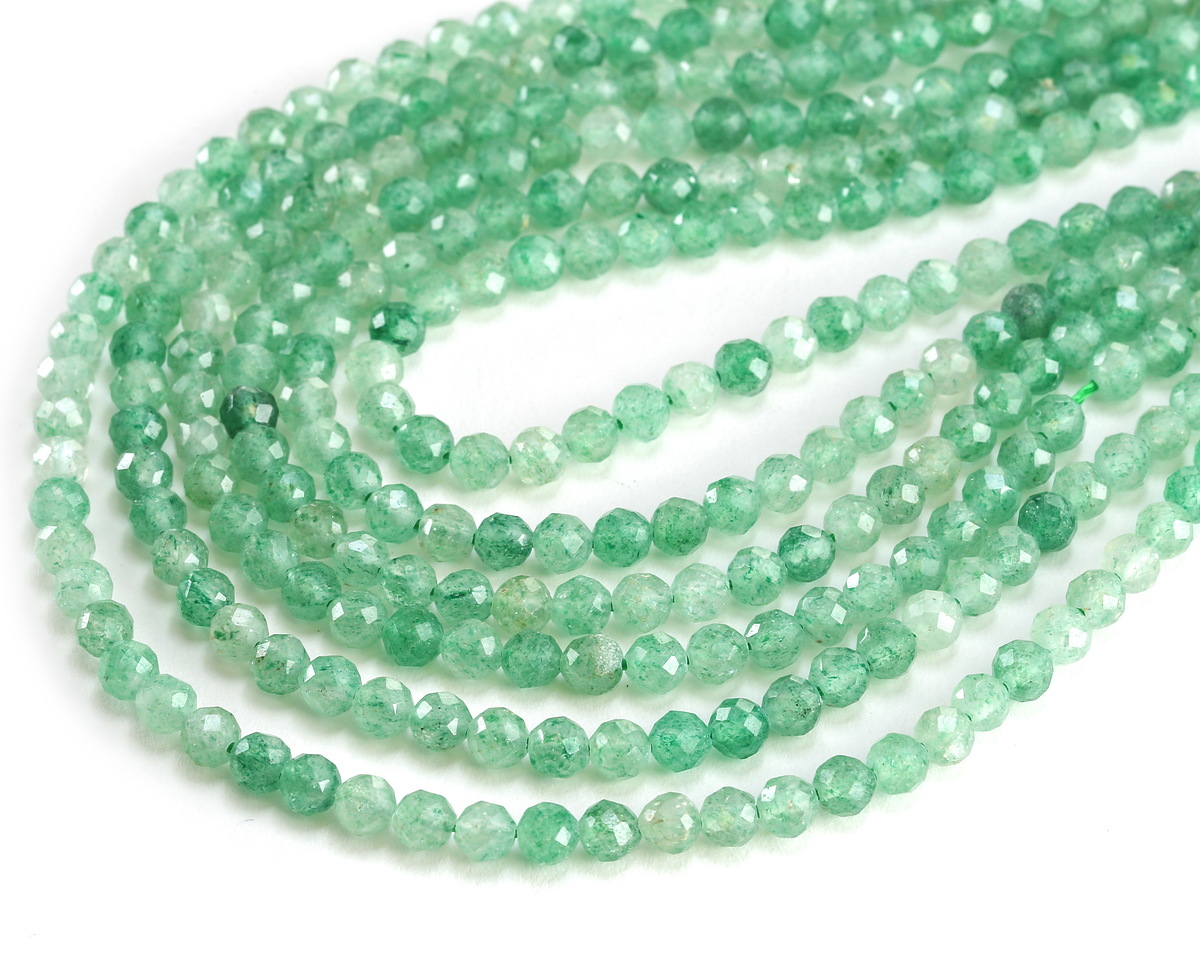 Green Strawberry Quartz Faceted Round 4mm