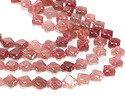 Strawberry Quartz Faceted Quatrefoil 13mm