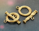 Satin Hamilton Gold (plated) Carved Toggle Clasp 25x20mm, 29mm Bar