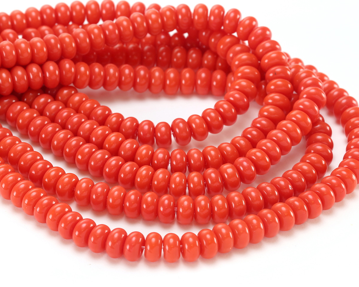 Pumpkin Glass Rondelle 5x8mm