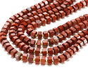 Red Jasper Microfaceted Hexagon Heishi 4x8mm