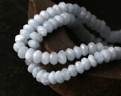 Aquamarine Faceted Rondelle 3-4x5-6mm