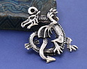 Mykonos Antique Silver (plated) Dragon Focal 24x37mm