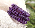 Czech Glass Textured Amethyst w/ Purple Wash Heishi 4x8mm