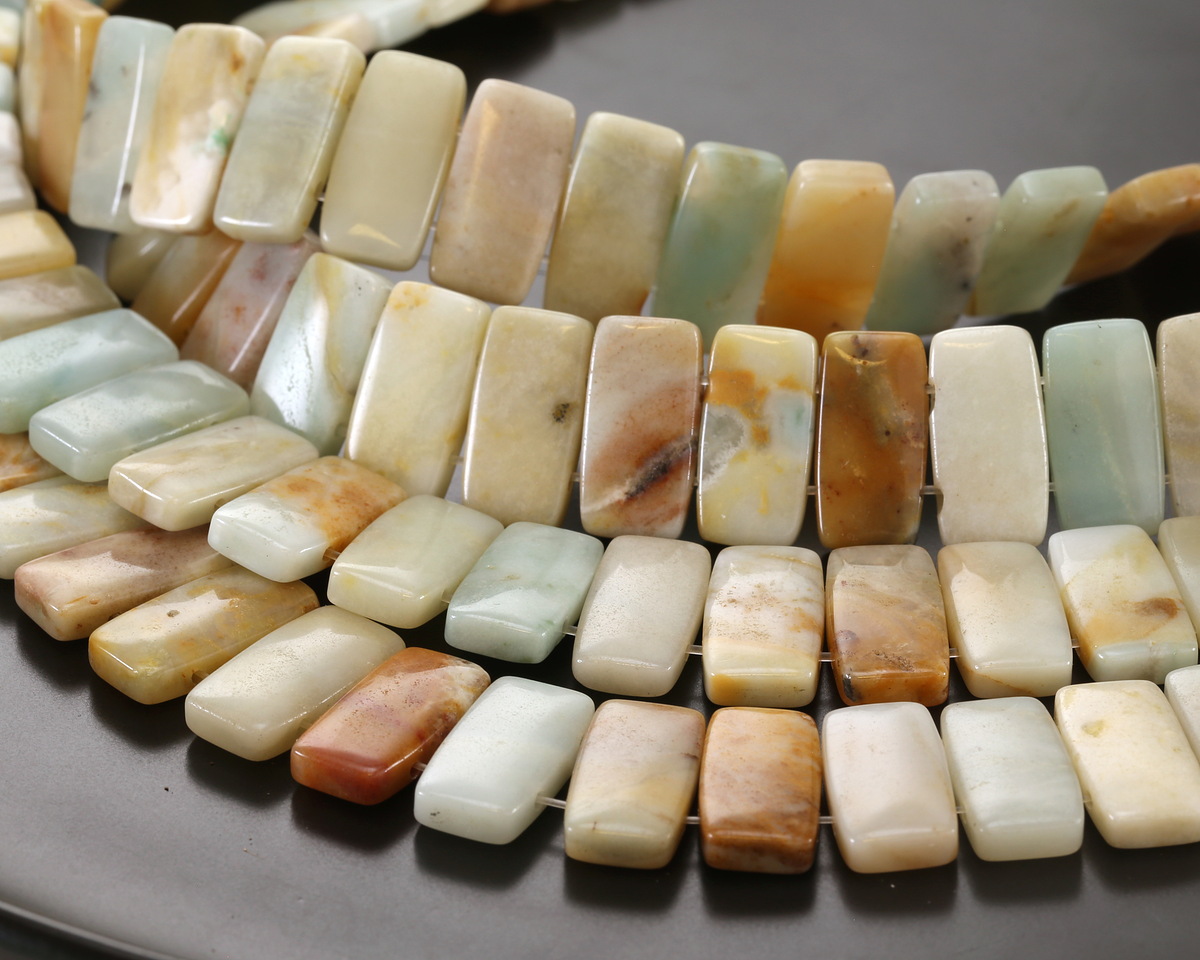 Black Gold Amazonite 2-Hole Pillow 10x20mm