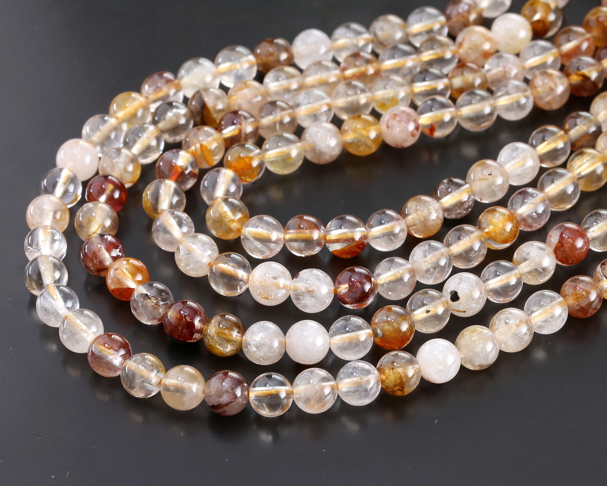 Gold Hematoid Quartz (A) Round 6mm