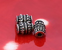 Mykonos Antique Silver (plated) Ornate Drum Barrel 10x8mm
