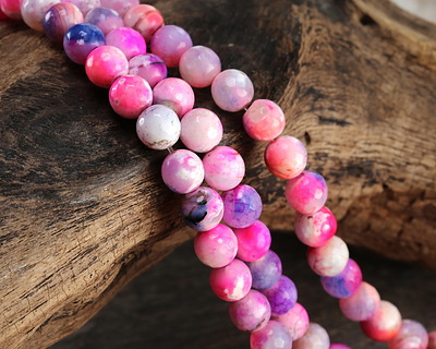 Orchid Fire Agate Faceted Round 8mm