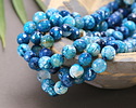 Aqua/White Fire Agate Faceted Round 8mm