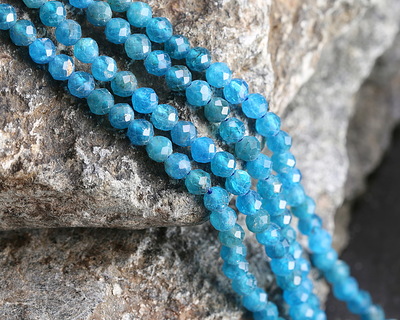 Pacific Blue Apatite Faceted Round 3.5-4mm