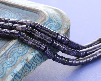 Blue Goldstone Heishi 2x4mm