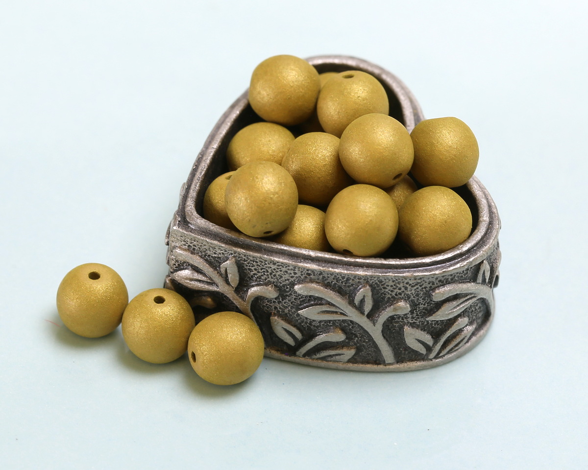 Czech Glass ColorTrends: Golden Olive Round 6mm