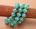Czech Glass Turquoise Blue Mix w/ Antique Gold Finish Chandelier Cut 8mm