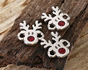 Antique Silver (plated) Enamel Rudolph the Reindeer Link 10x11.5mm