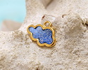 24K Gold (Plated) Transparent Sapphire Glitter Resin Cloud Focal 16x12mm
