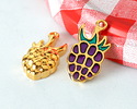 24K Gold (plated) Enameled Blackberry Focal 10x21mm