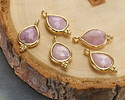 Kunzite w/ Gold Finish Faceted Teardrop Focal 10x12mm
