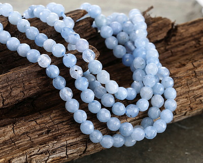 Aqua Agate Faceted Round 4mm
