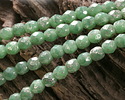 Czech Fire Polished Glass Sweet Mint w/ Etched Silver Finish Round 4mm