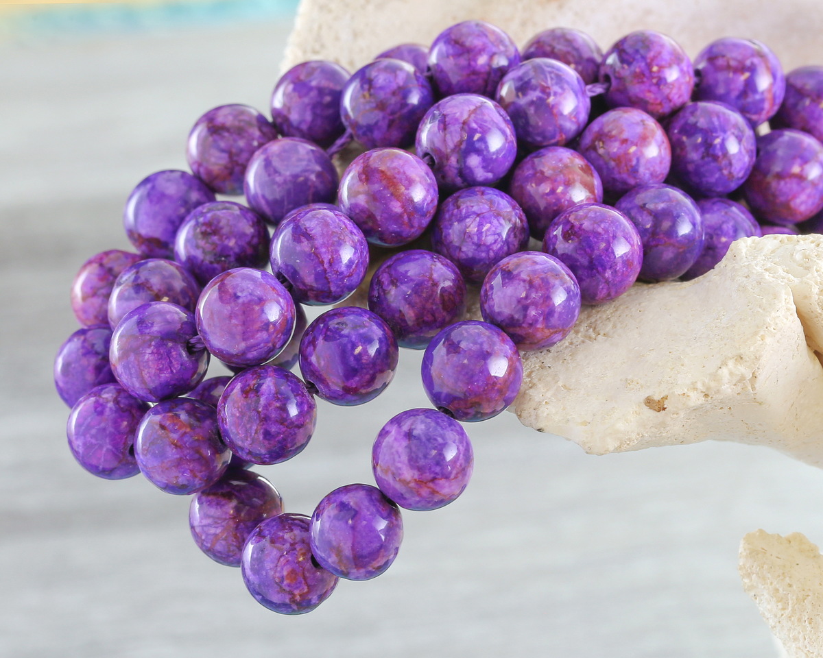 Purple Crazy Lace Calcite (dark) Round 8mm