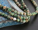 Verdite w/ Quartz Round 6mm