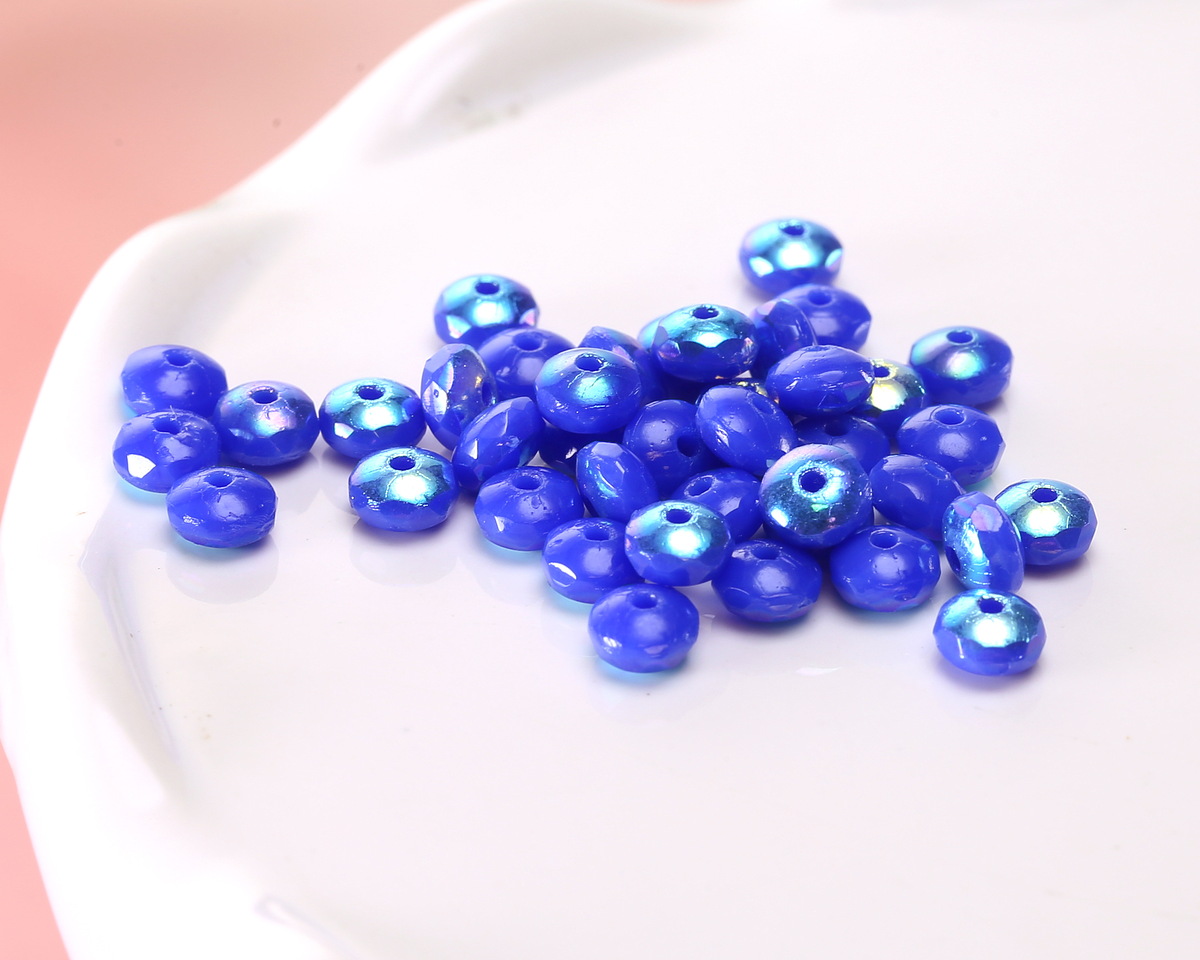 Czech Glass Cobalt AB Fire Polished Rondelle 2x3mm