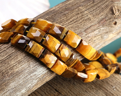Tiger Eye Microfaceted Rectangle 10x8mm
