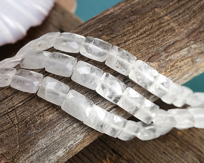 Rock Crystal Quartz Microfaceted Rectangle 10x8mm