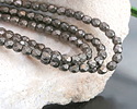 Czech Glass Jet w/ Antique Silver Fire Polished Round 4mm