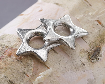 Mykonos Antique Silver (plated) Star Donut 20mm