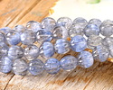 Czech Glass Ice Blue w/ Antique Silver Melon Round 8mm