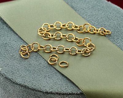 Waterproof 18K Gold PVD Plated Stainless Steel Jump Ring 5mm, 20 gauge