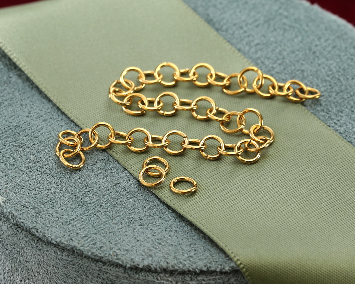 Waterproof 18K Gold PVD Plated Stainless Steel Jump Ring 5mm, 20 gauge