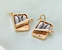 Nina Designs Sterling Silver & Bronze Sardine Can Charm 18x25mm