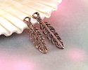 Mykonos Antique Copper (plated) Feather Focal 7x26mm