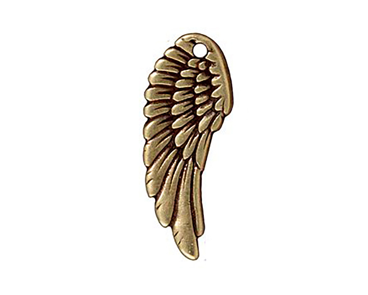 TierraCast Antique Brass (plated) Wing Pendant 10x27mm