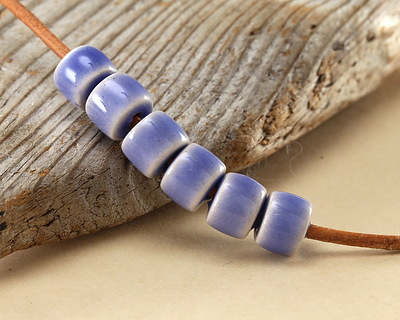 Mykonos Ceramic Periwinkle Tube Spacer 7x8mm