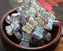 Czech Glass Crystal AB w/ Silver Butterfly 16x11mm