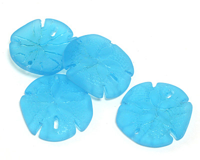 Pacific Blue Beach-Style Glass Sand Dollar 39mm