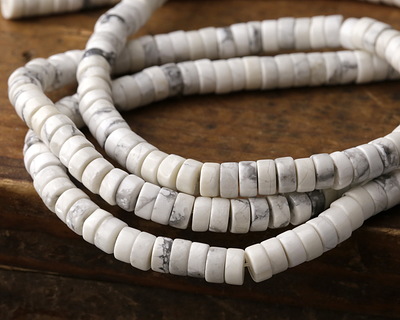 White Howlite Heishi 3x6mm