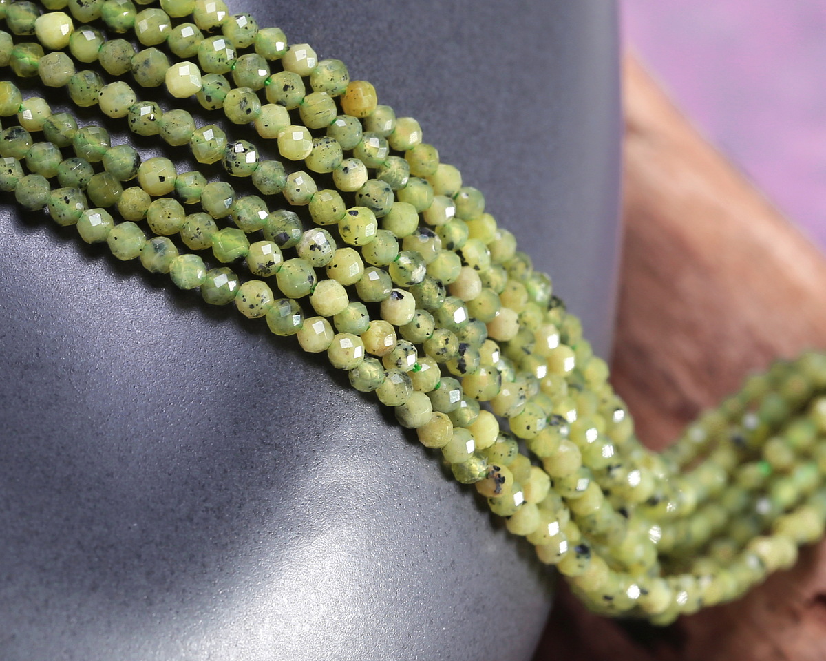 Canadian Jade Microfaceted Round 2mm