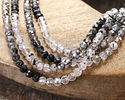 Tourmalinated Quartz (A) Ombré Microfaceted Round 3mm