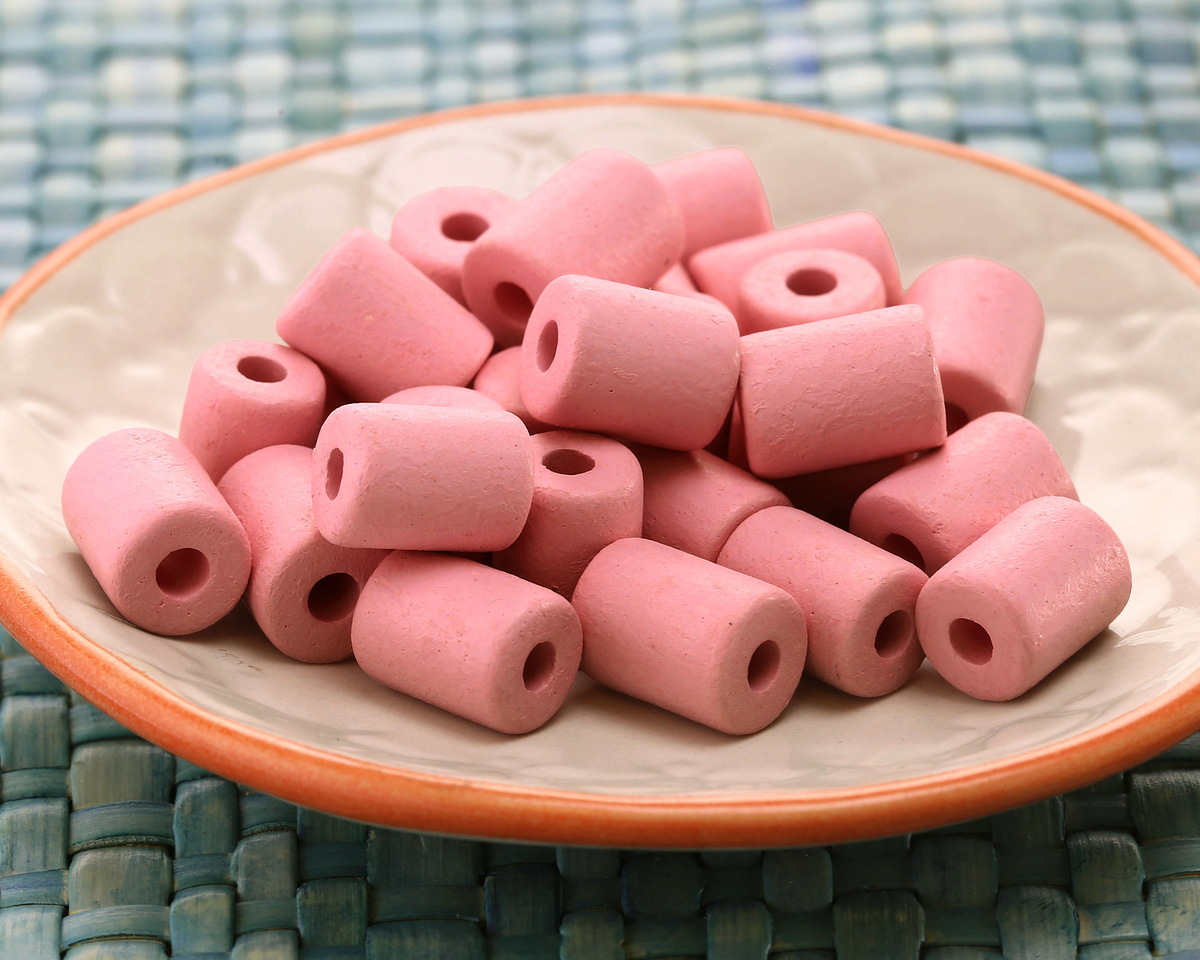 Mykonos Ceramic Rose Pink Tube Spacer 9-10x8mm