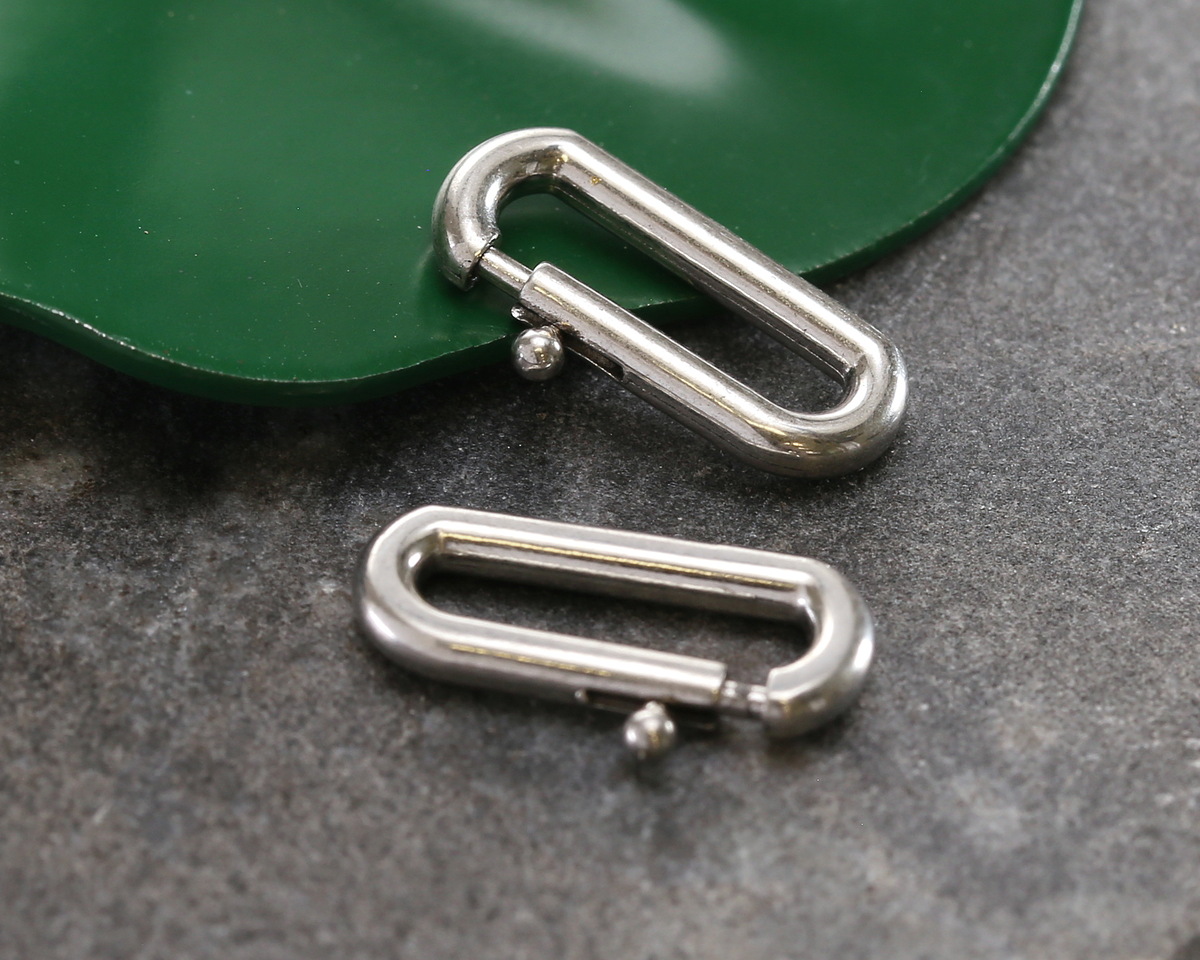 Stainless Steel Medium Oval Spring Ring Clasp 6x14mm