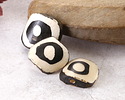 African Batiked Bone Concentric Tile 19-22x20-23mm